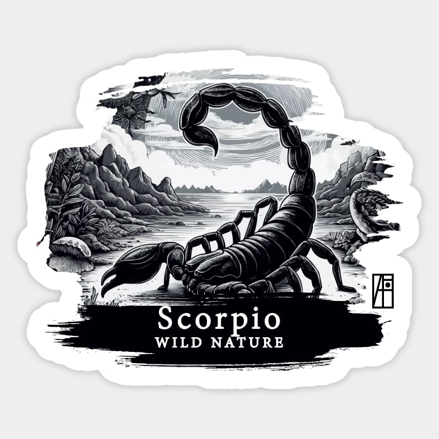 Scorpio - WILD NATURE - SCORPIO -8 Sticker by ArtProjectShop